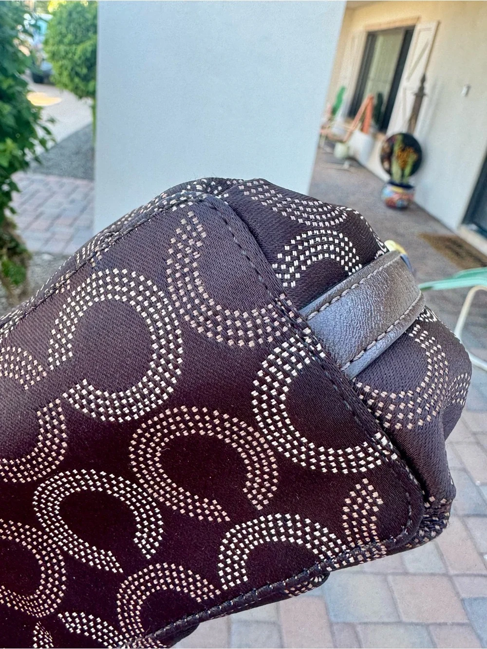 Coach Madison Op Art C Brown Signature Mini Hobo Shoulder Bag - Picture 6 of 14